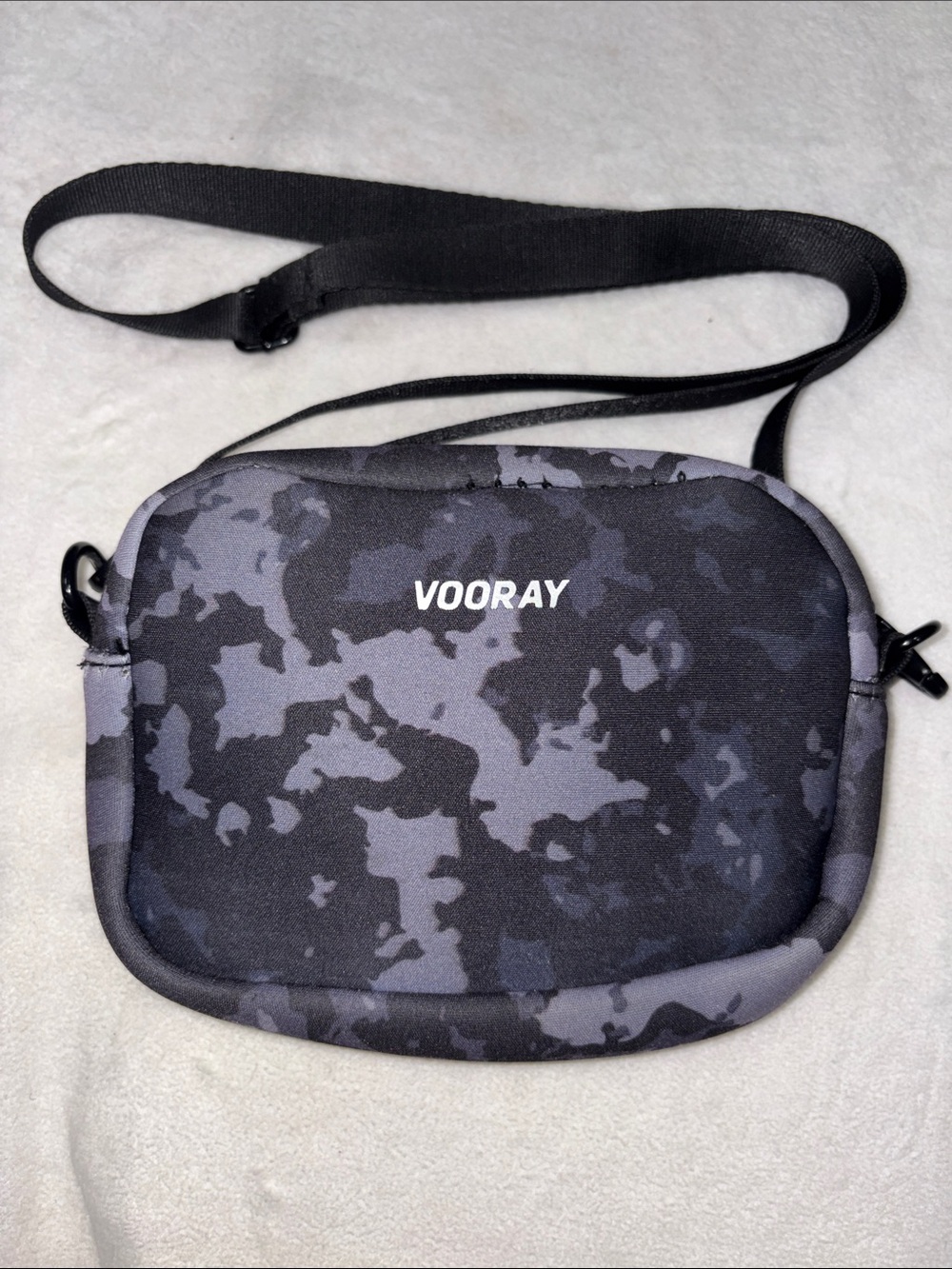 Vooray Black Gray Camo Crossbody Bag Adjustable Strap Gym Travel